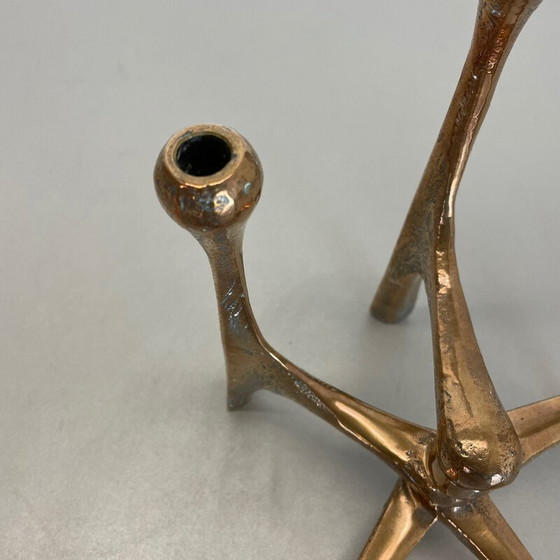 Image 1 of Mid century Brutalist bronze candlestick by Michael Harjes, Germany 1960s