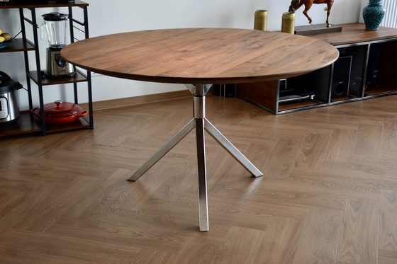 Image 1 of Dining table with stainless steel base