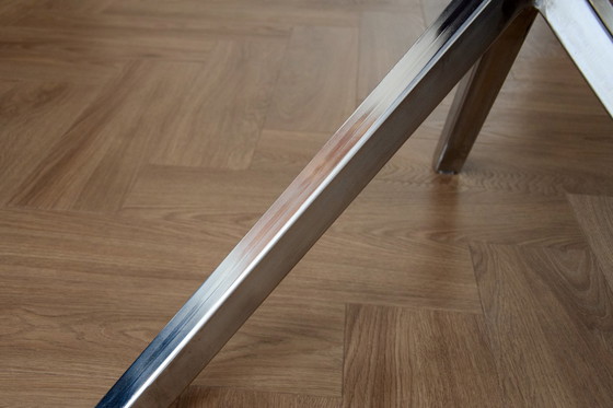 Image 1 of Dining table with stainless steel base