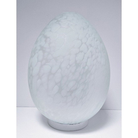 Image 1 of Vintage ovoid lamp in speckled glass for Domec Luminaires, France 1970