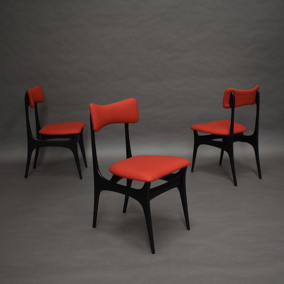 Image 1 of Alfred Hendrickx Model S5 Dining Chairs for BELFORM *New Upholstery* – Belgium, 1950’s