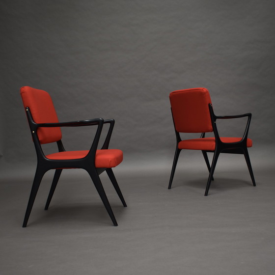 Image 1 of Alfred Hendrickx Model S5 Dining Chairs for BELFORM *New Upholstery* – Belgium, 1950’s