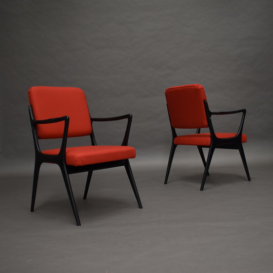 Image 1 of Alfred Hendrickx Model S5 Dining Chairs for BELFORM *New Upholstery* – Belgium, 1950’s