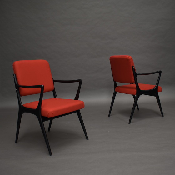 Image 1 of Alfred Hendrickx Model S5 dining chairs for BELFORM *New upholstery* - Belgium, 1950s