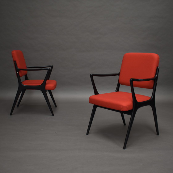 Image 1 of Alfred Hendrickx Model S5 Dining Chairs for BELFORM *New Upholstery* – Belgium, 1950’s