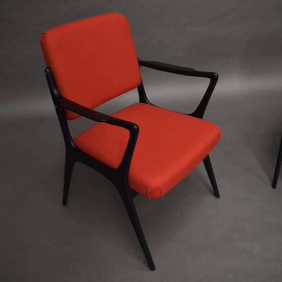 Image 1 of Alfred Hendrickx Model S5 Dining Chairs for BELFORM *New Upholstery* – Belgium, 1950’s