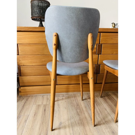 Image 1 of Pair of vintage Pegase chairs in solid beech for Baumann, 1960