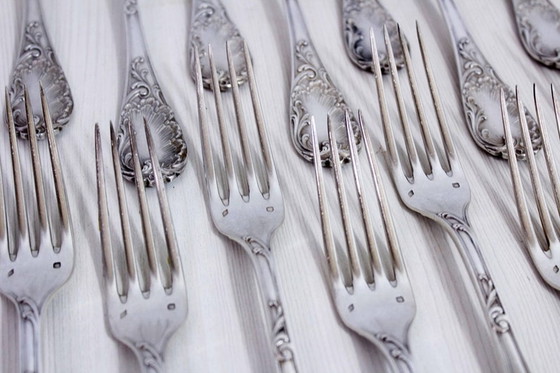 Image 1 of 37 solid silver cutlery by Emile Puiforcat