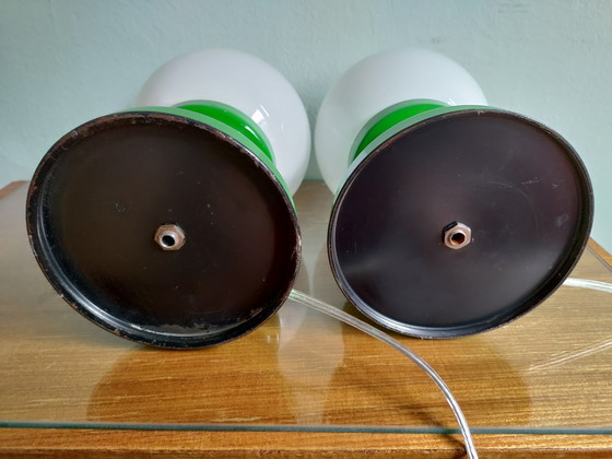 Image 1 of 2x Space age sphere table lamps