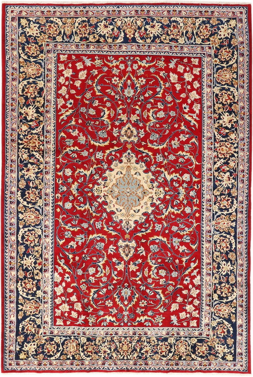 Persian carpet Isfahan 3,47 X 2,34 Oriental carpet Genuine hand-knotted