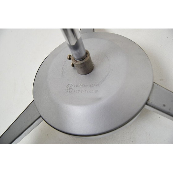 Image 1 of Vintage chandelier glass chrome, wood by Lidokov, Czechoslovakia 1970