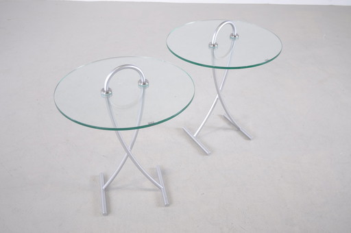 2x Rolf Benz table d'appoint en verre