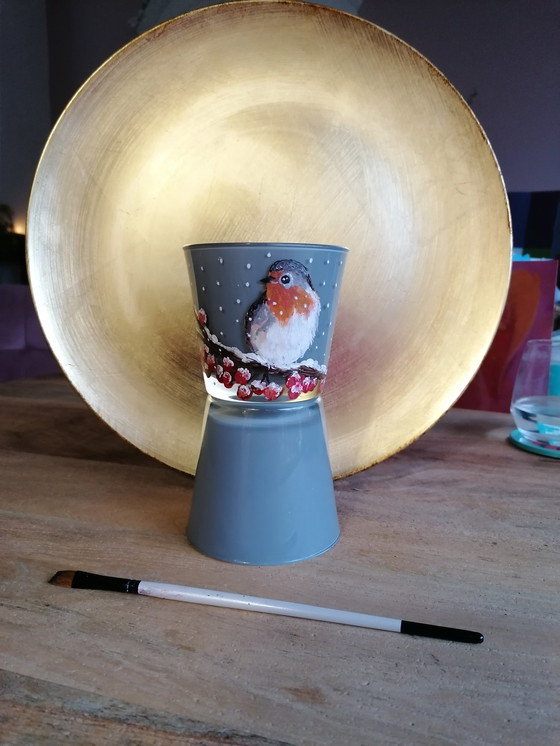 Image 1 of Hand-painted Tea Light Holder/Plant pot