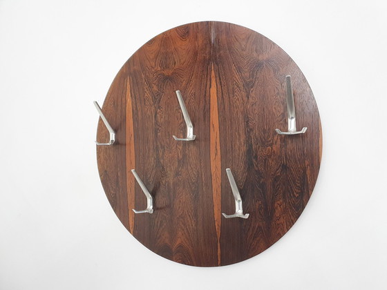 Image 1 of Mid-Century Round Rosewood Coat Rack, Denmark, 1960'S