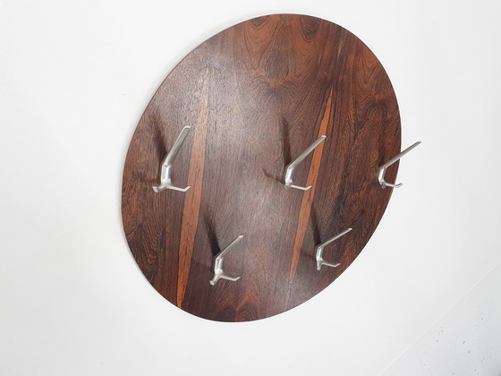 Image 1 of Mid-Century Round Rosewood Coat Rack, Denmark, 1960'S