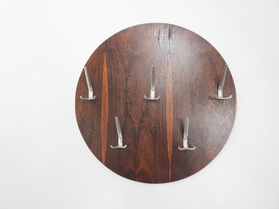 Image 1 of Mid-Century Round Rosewood Coat Rack, Denmark, 1960'S