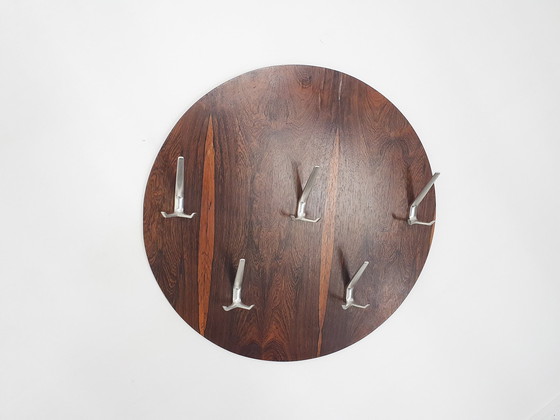 Image 1 of Mid-Century Round Rosewood Coat Rack, Denmark, 1960'S