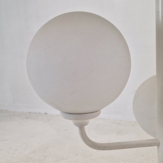 Image 1 of Vintage Space Age floor lamp in metal and milk glass by Kaiser Leuchten, Germany 1980