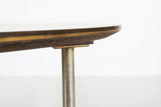 Image 1 of Mid-Century Modern Tripod Coffee Table With Marble Print Top, 1960S