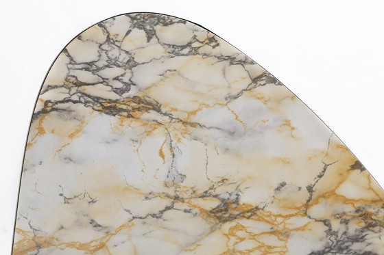 Image 1 of Mid-Century Modern Tripod Coffee Table With Marble Print Top, 1960S