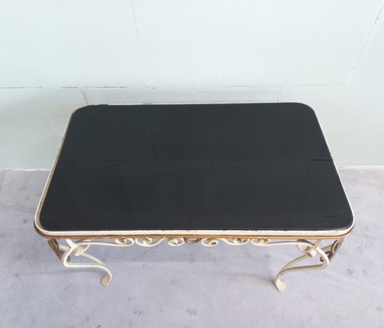 Image 1 of Vintage 1950s Wrought Iron Coffee Table (Gardentable)