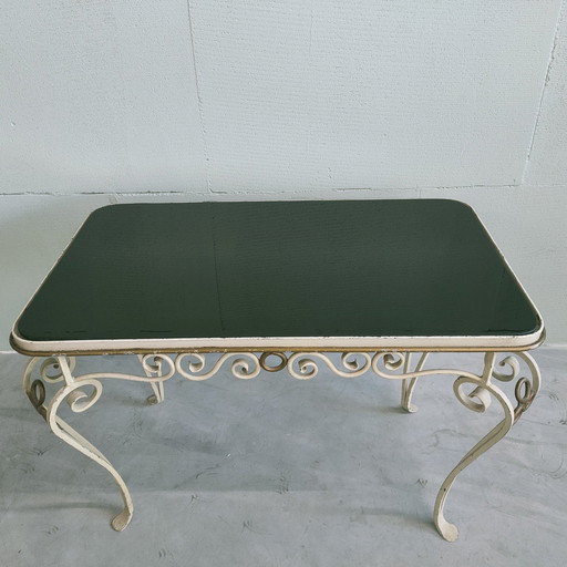 Vintage 1950s Wrought Iron Coffee Table (Gardentable)