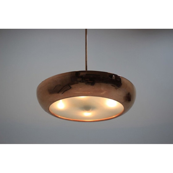 Image 1 of Vintage pendant for Napako in brass and glass 1940