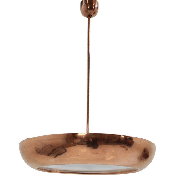 Image 1 of Vintage pendant for Napako in brass and glass 1940