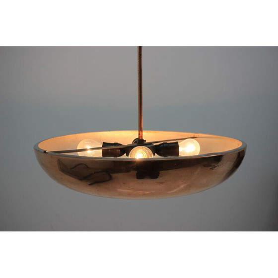 Image 1 of Vintage pendant for Napako in brass and glass 1940