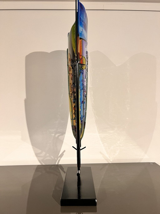 Artful Glass Vase In Stand