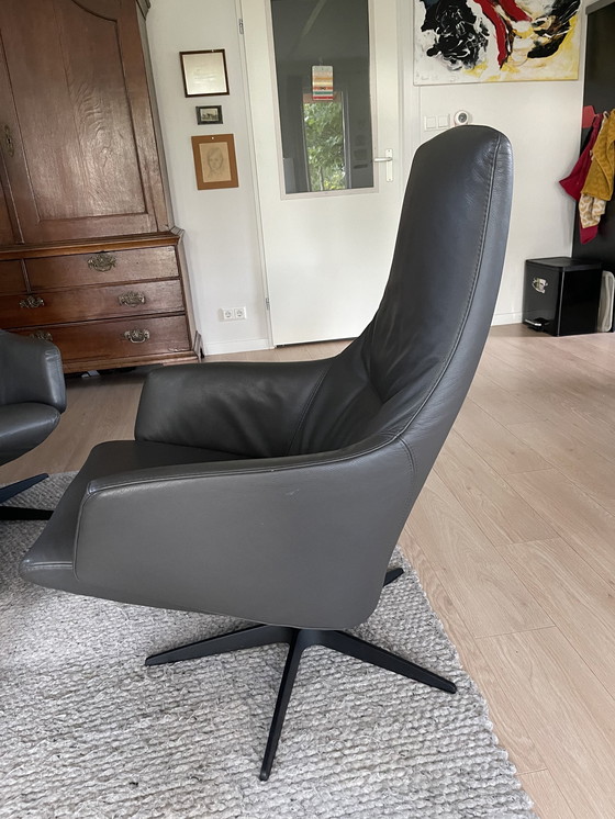 Image 1 of 2X Galux Gray Leather Adjustable Recliner Armchair