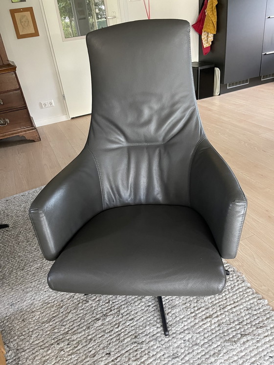 Image 1 of 2X Galux Gray Leather Adjustable Recliner Armchair