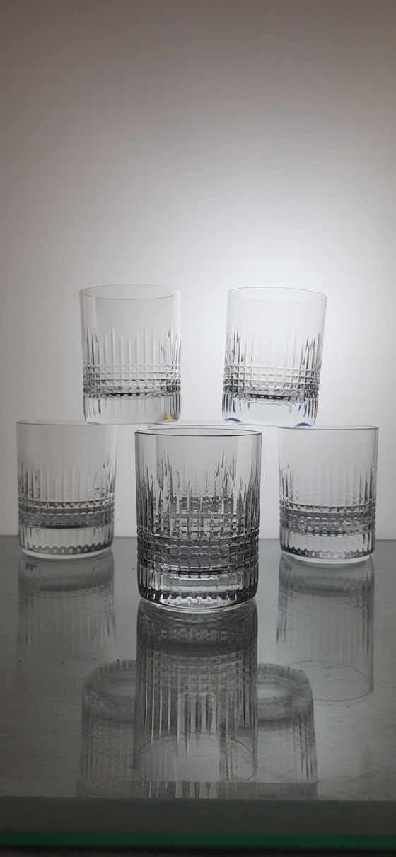 Image 1 of Set of 6 Baccarat Crystal Whisky Glasses Nancy Model