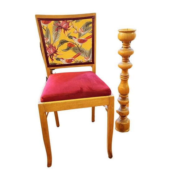 Image 1 of Vintage solid ash candlestick, Belgium 1970