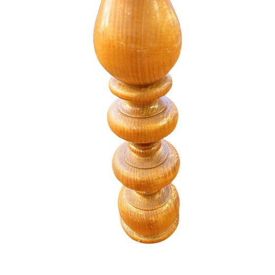 Image 1 of Vintage solid ash candlestick, Belgium 1970