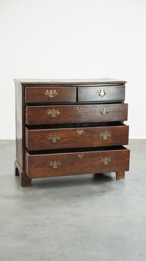 Oak Chest of Drawers With 5 Drawers