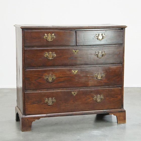 Image 1 of Oak Chest of Drawers With 5 Drawers