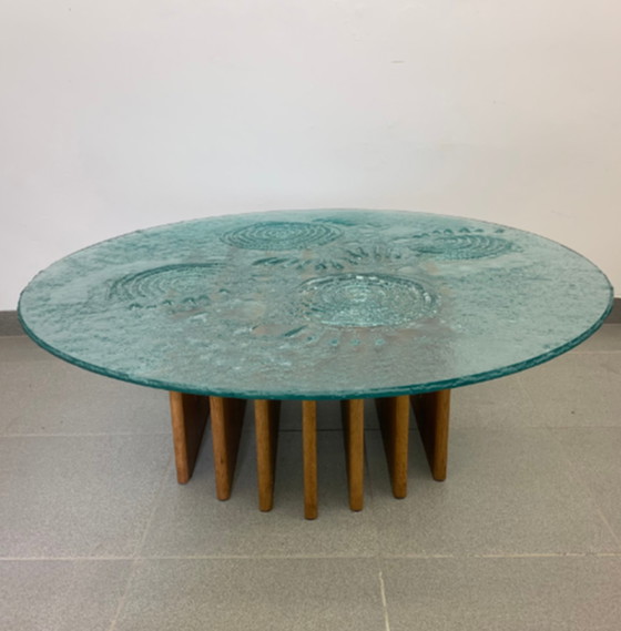 Image 1 of Mid-century glass coffee table, 1970’s