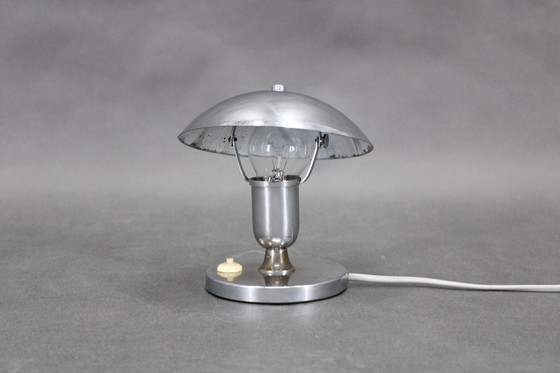 Image 1 of 1930S Bauhaus Nickel Table Lamp, Czechoslovakia