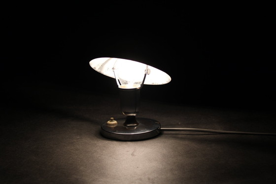 Image 1 of 1930S Bauhaus Nickel Table Lamp, Czechoslovakia