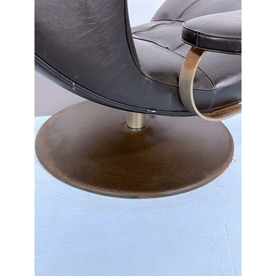 Image 1 of Vintage Italian black swivel armchair by Tecnisalotto, 1960