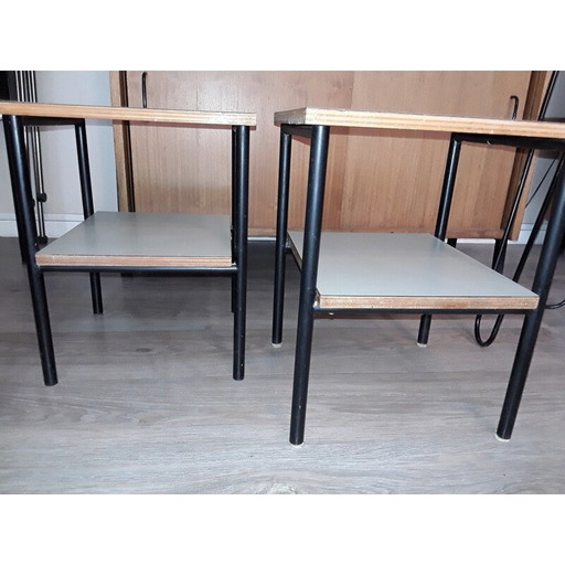 Vintage pair of small tables by Pierre Guariche - 1950s
