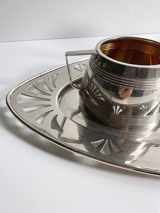 Image 1 of Art Deco Coffee Set Service 30er 1930 Silver Silver-plated Metal Hotel Silver Jug Sugar Milk