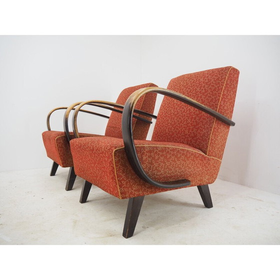 Image 1 of Pair of Art Deco vintage armchairs by Jindrich Halabala, Czechoslovakia 1940s