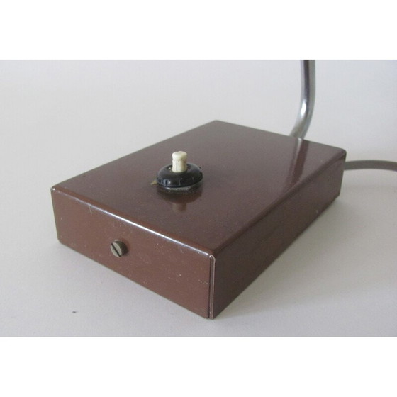 Image 1 of Vintage glass and metal table lamp, Czechoslovakia 1960