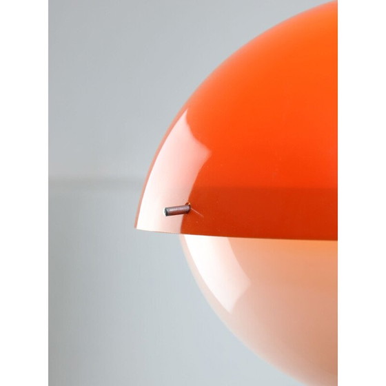 Image 1 of Vintage Space Age pendant lamp in orange plexiglass, Italy 1970