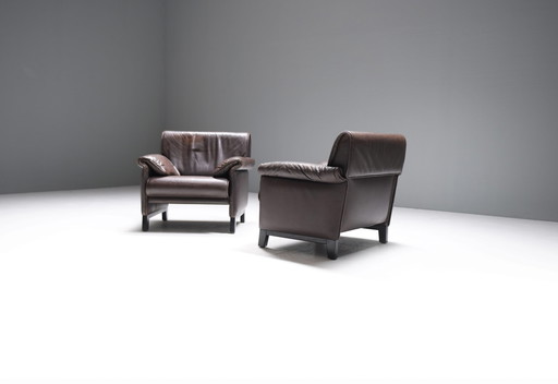 Vintage DS-14 chairs in dark brown leather by Team De Sede for De Sede