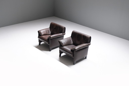 Vintage DS-14 chairs in dark brown leather by Team De Sede for De Sede