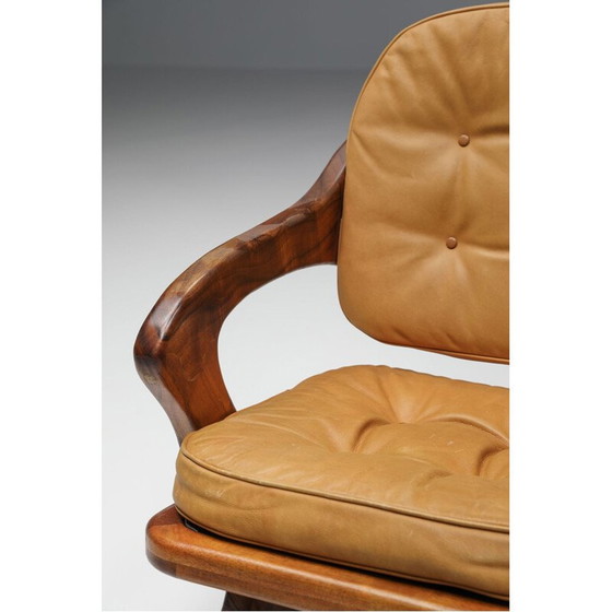 Image 1 of Sedia a dondolo vintage American Studio Furniture, anni '70