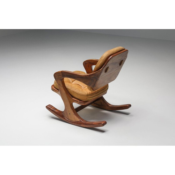 Image 1 of Sedia a dondolo vintage American Studio Furniture, anni '70